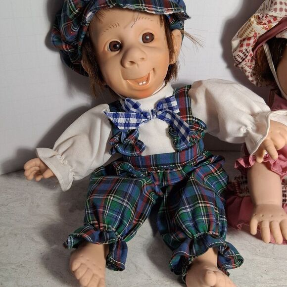 Gi-Go Boy Doll Plaid Outfit, & Girl Doll Red Outfit, Smiles on Both Baby Doll's - Picture 7 of 7